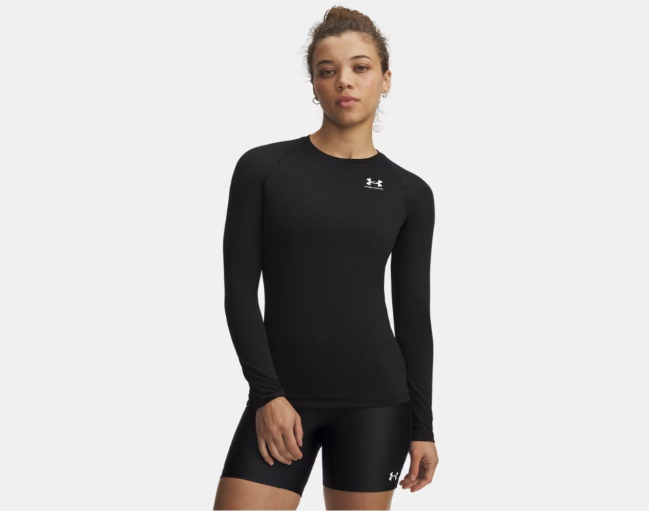 UNDER ARMOUR WOMENS HEATGEAR COMPRESSION LONGSLEEVE, Colour: BLACK, Size: LARGE