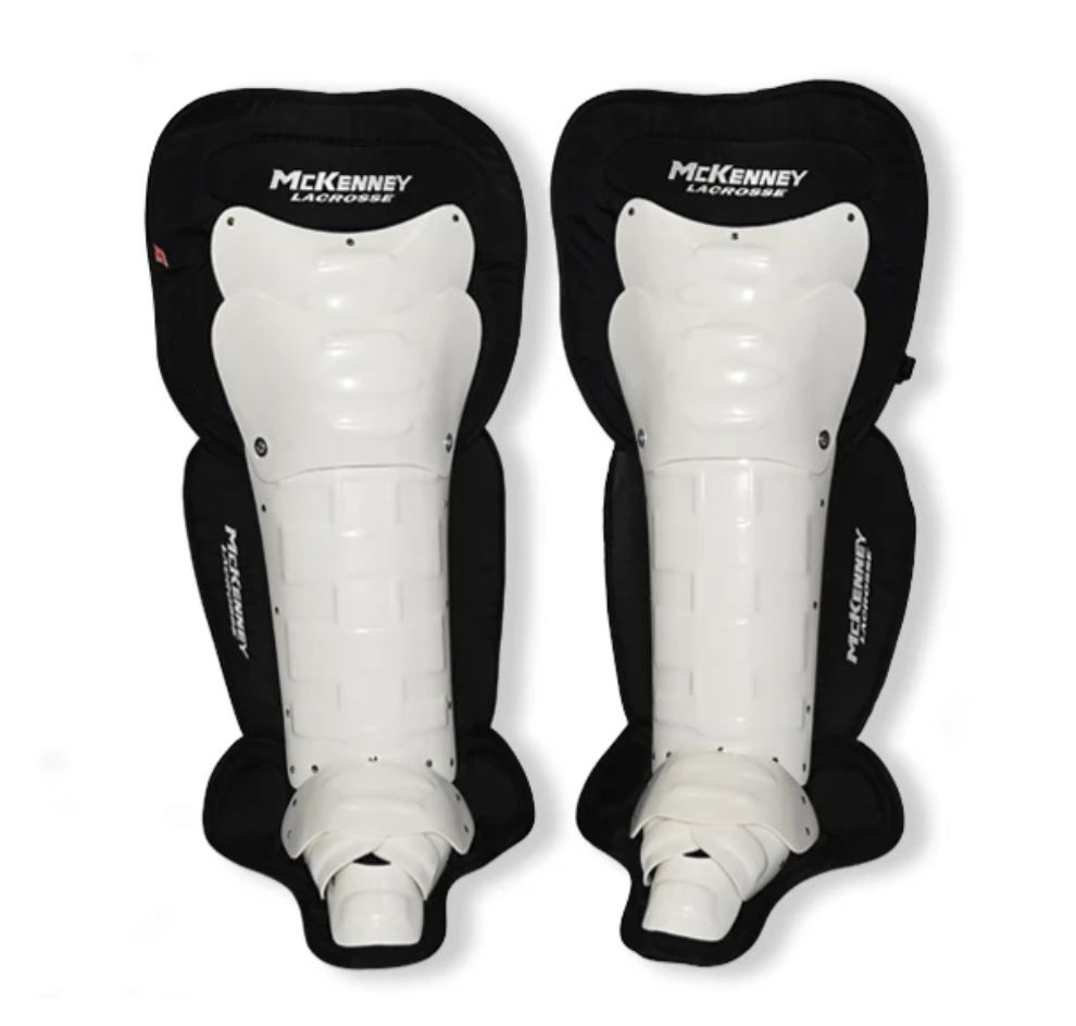 MCKENNEY CAT 3 9500 PRO GOALIE LEG GUARDS (2025), Colour: White/Black, Size: 16"