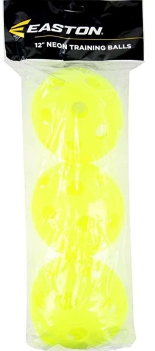 EASTON 12" YELLOW PLASTIC TRAINING BASEBALLS | 3/PACK