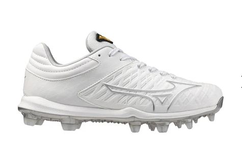 Mizuno Women's Pro FP Low TPU Fastpitch Cleat, Colour: White, Size: 7