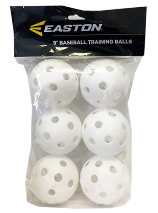EASTON 9" WHITE PLASTIC TRAINING BASEBALLS | 6/PACK