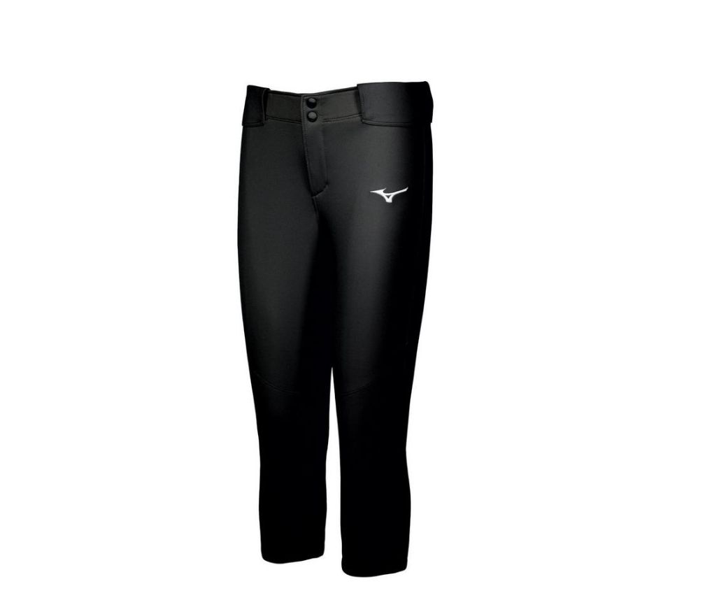 MIZUNO GIRLS (YOUTH) BELTED STRETCH SOFTBALL PANT, Colour: Black, Size: Small