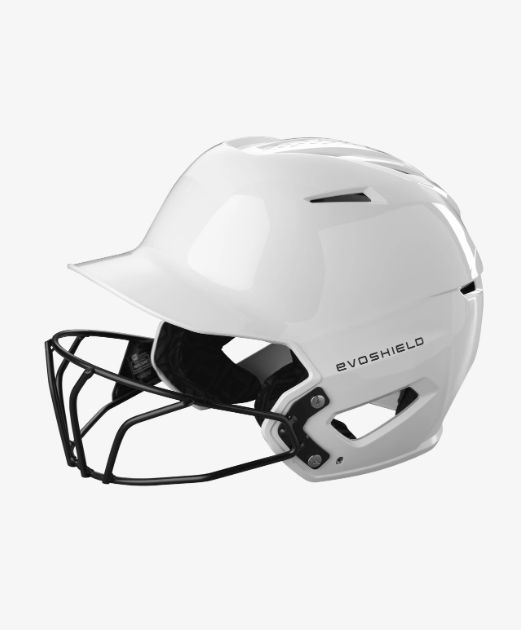 Evoshield XVT 2.0 Softball Batting helmet w/ XVT Facemask, Colour: Glossy White, Size: XS