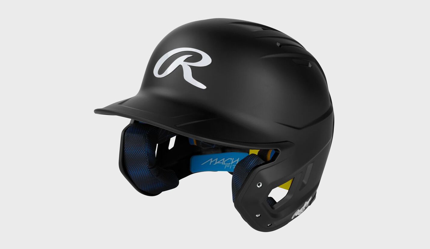 RAWLINGS MACH-FIT 1-TONE BASEBALL HELMET - MACHFIT, Colour: MATTE BLACK, Size: OSFM
