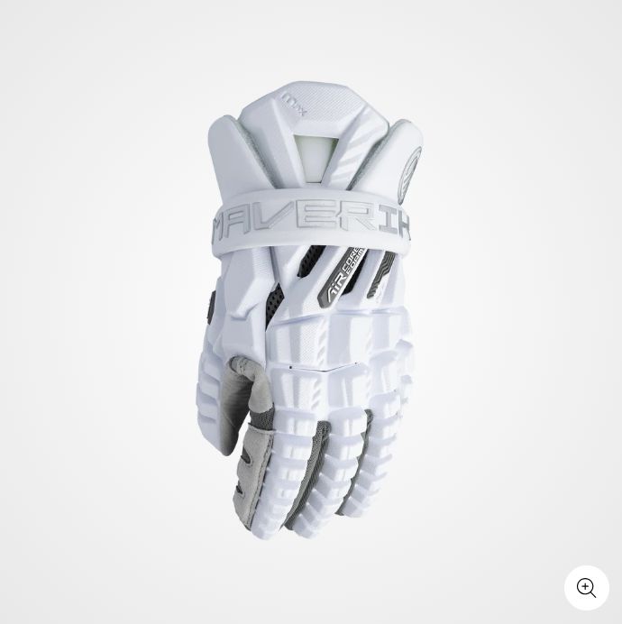 Maverik Max Lacrosse Glove 2028, Colour: White, Size: M (12")