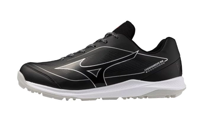 Mizuno Cushionrevo Diamond TPU JR Baseball Cleat, Colour: Blk/Wht, Size: 1