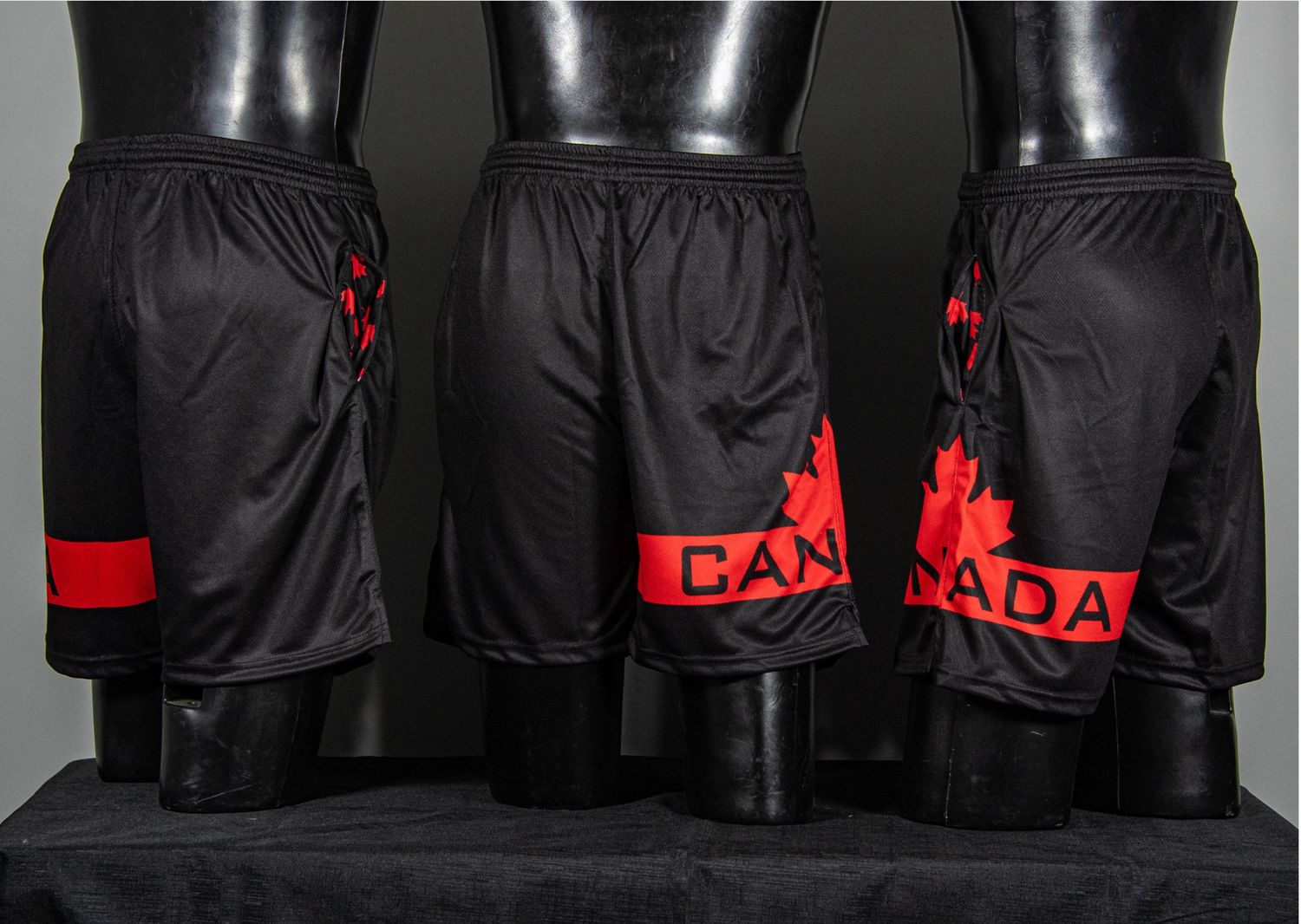 PENALTY BOX CANADA SHORTS, Colour: BLACK, Size: YOUTH MEDIUM