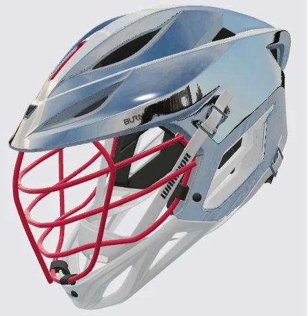 Warrior Burn X Lacrosse Helmet, Colour: All White/ With Red Mask, Size: OSZ