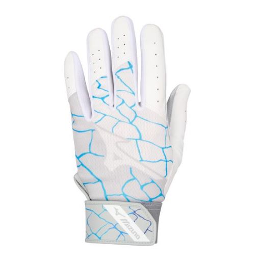 Mizuno MVP Tee-Ball Batting Gloves, Colour: White/Blue, Size: Tee-Ball