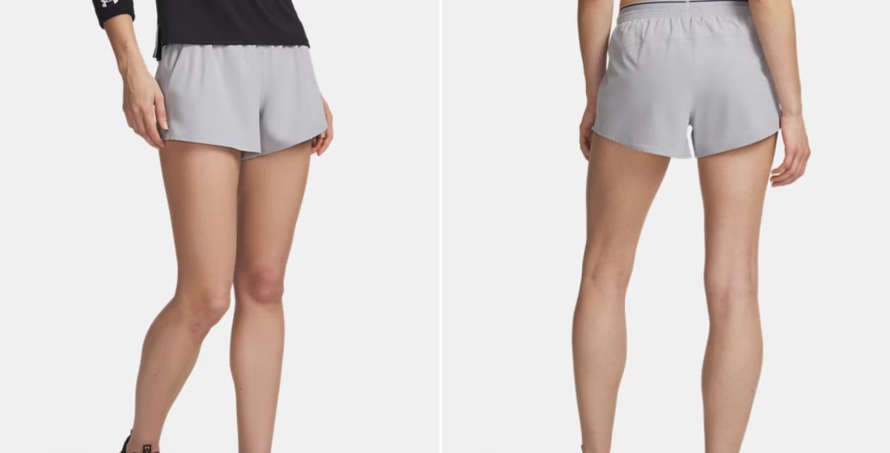 UNDER ARMOUR VANISH WOVEN 3IN SHORTS, COLOR: GREY, Size: SM