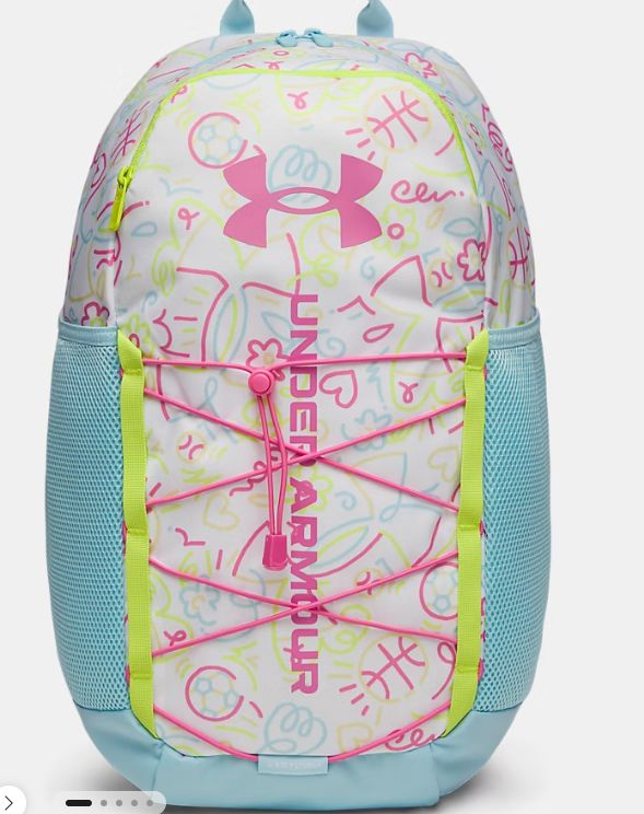 Under Armour Sport Hustle Backpack 6.0, COLOR: Opal Blue/Pink Fenzy