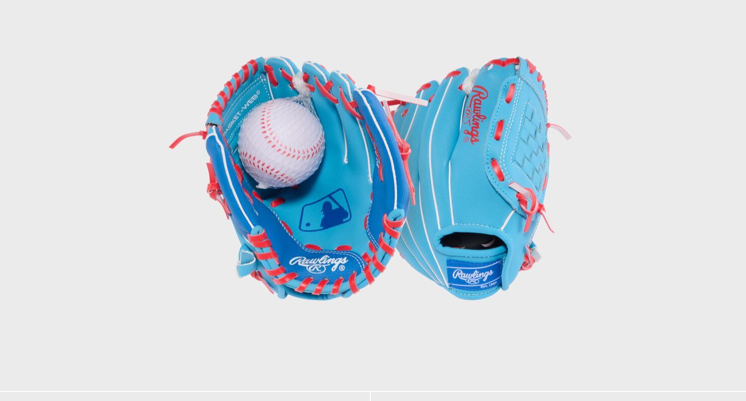 RAWLINGS "PLAYERS" SERIES BASEBALL GLOVE W/BALL YOUTH RHT 9" - PL91CBS-RHT