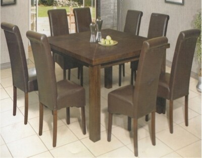 9 PIECE OSLO SQUARE DINING TABLE WITH COMBO CHAIRS