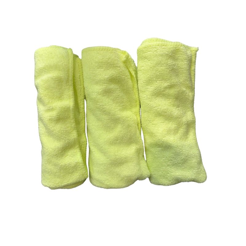 YELLOW MICRO FIBER TOWEL (3 PACK)