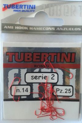 TUBERTINI SERIES 2 RED BARBED SPADE END HOOK