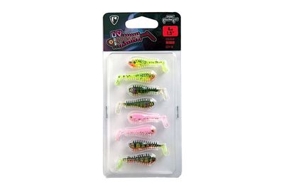 FOX RAGE MICRO SPIKEY FRY UV MIXED COLOUR PACK X 8