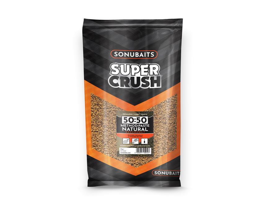 SONUBAITS SUPER CRUSH 50:50 METHOD &amp; PASTE NATURAL GROUNDBAIT 2KG