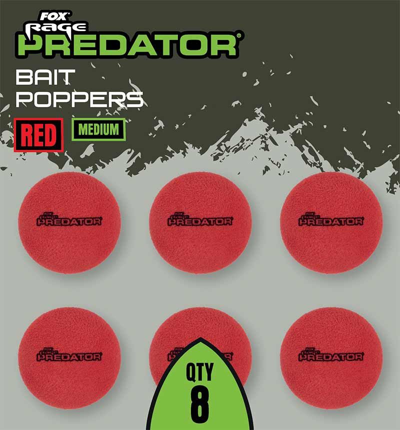 FOX RAGE PREDATOR BAIT POPPERS RED, Size: M