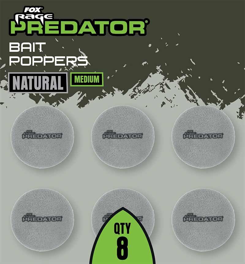 FOX RAGE PREDATOR BAIT POPPERS NATURAL, Size: M