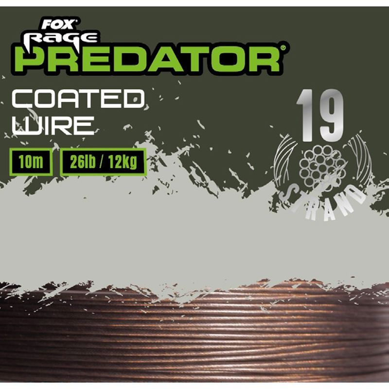FOX RAGE PREDATOR 49-STRAND COATED WIRE 10M INCL CRIMPS