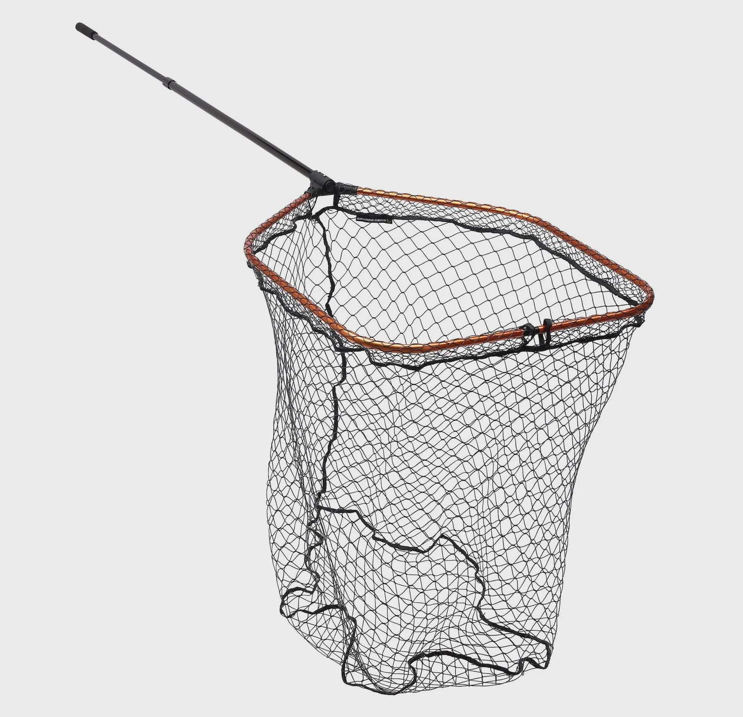 SAVAGE GEAR COMPETITION PRO LANDING NET FOLDING FRAME TELE HANDLE RUBBER MESH - XL