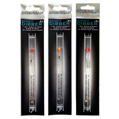 DRENNAN CRYSTAL DIBBER POLE RIGS - BANDIT - HAIR RIG WITH BAIT BAND