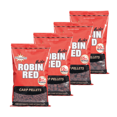 DYNAMITE BAITS ROBIN RED PRE-DRILLED CARP PELLETS - 900G