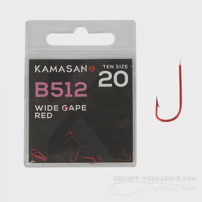 KAMASAN B512 RED BARBED SPADE END HOOK