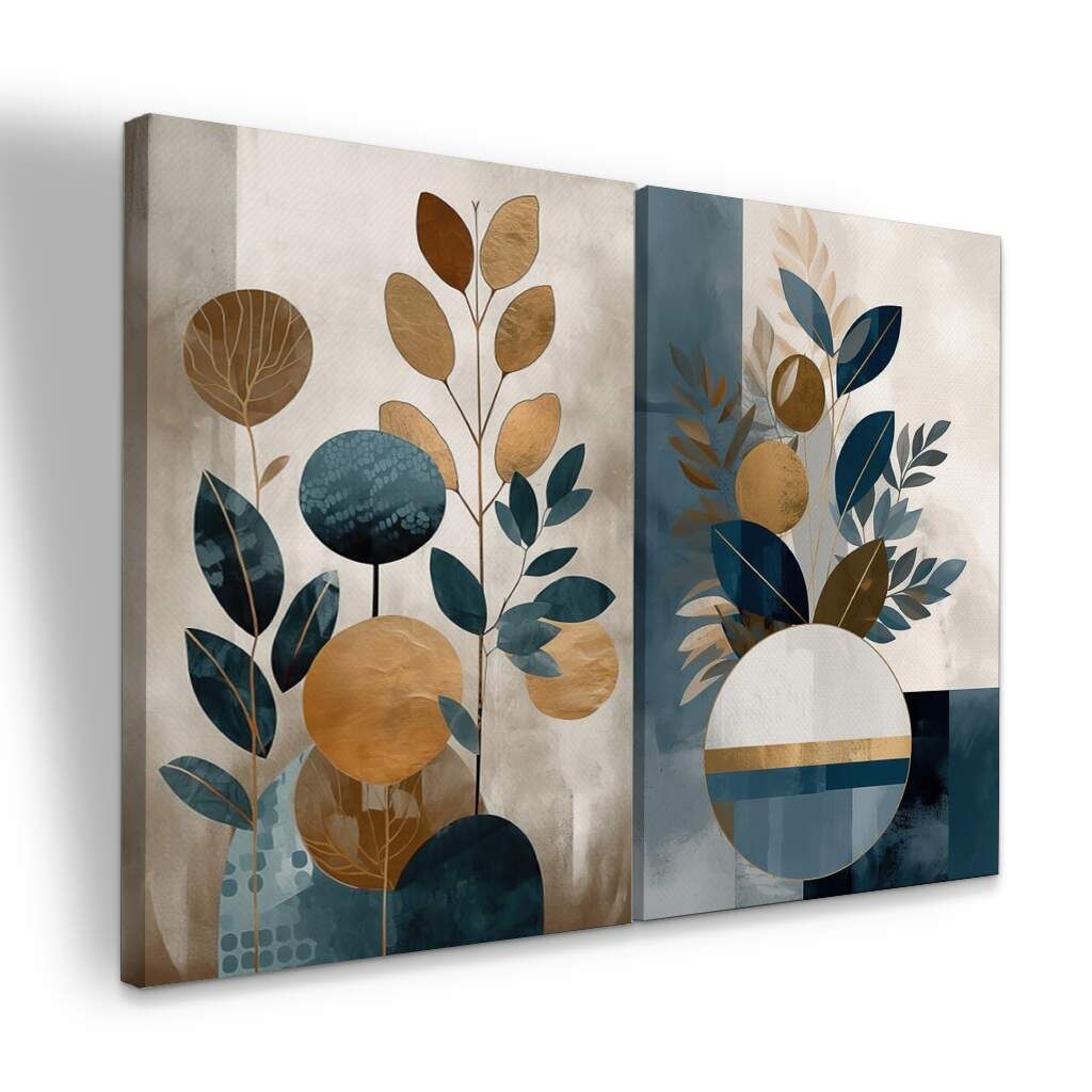 Dupla de Quadros Abstrato Boho Moderno Tons Pastéis, Escolha a Medida (LxA): dupla-75x100cm-cada.jpg, Escolha a Moldura: borda-infinita--sem-moldura-.jpg