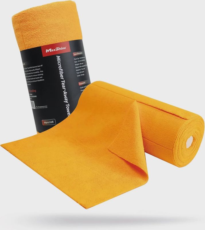 Microfiber Tear-Away Towel Roll 12&quot;x12&quot; - 30pcs/roll
