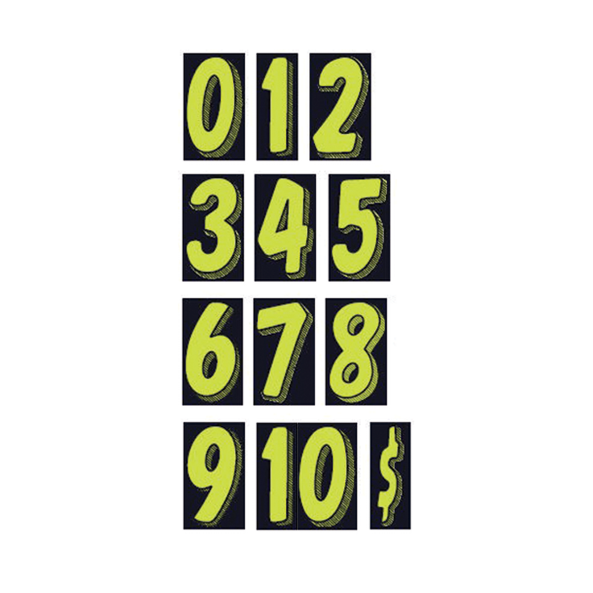 Number Fl Green/Black