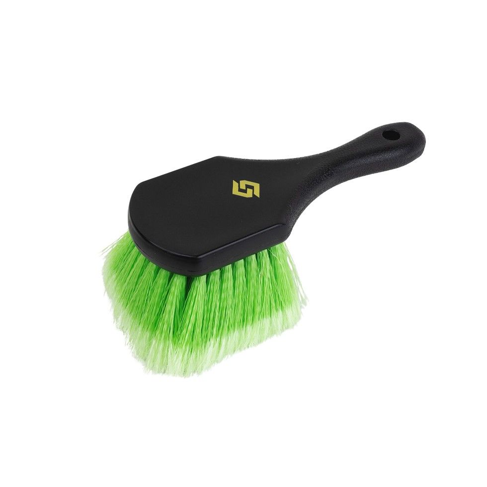 Short Handle Soft Bristles Wheel Brush, Color: Green