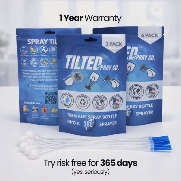 Tilted 360 Spray Bottle Adapter - Turn Any Spray Bottle Into a 360 Sprayer