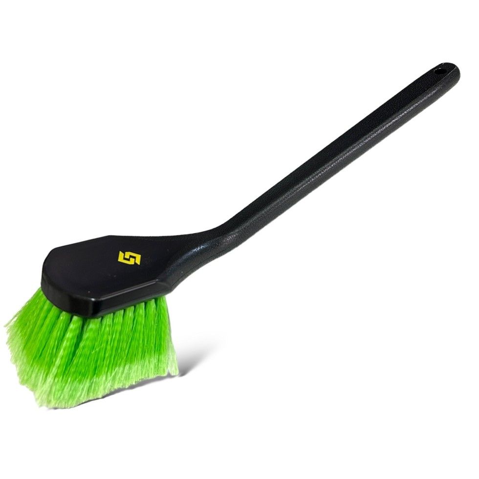Long Curve Handle Soft Bristles Wheel Brush, Color: Green