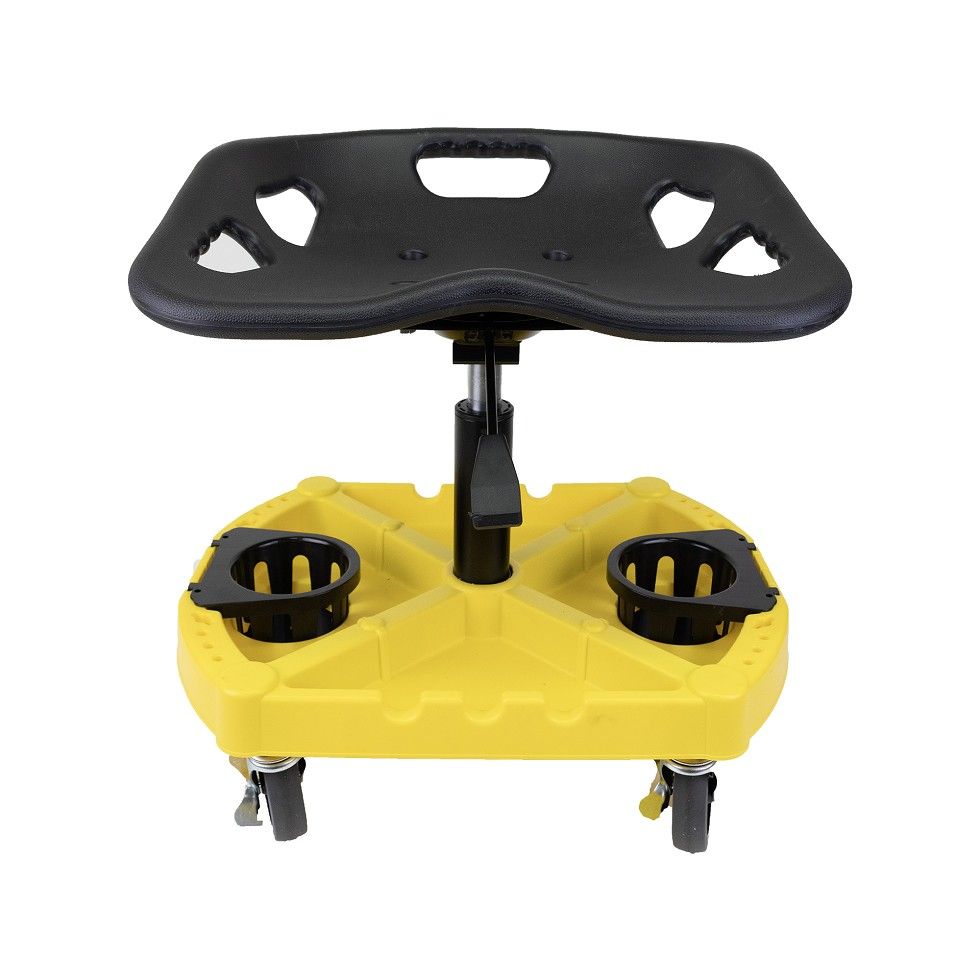 Height Adjustable Detailing Rolling Stool with Tool Organizer