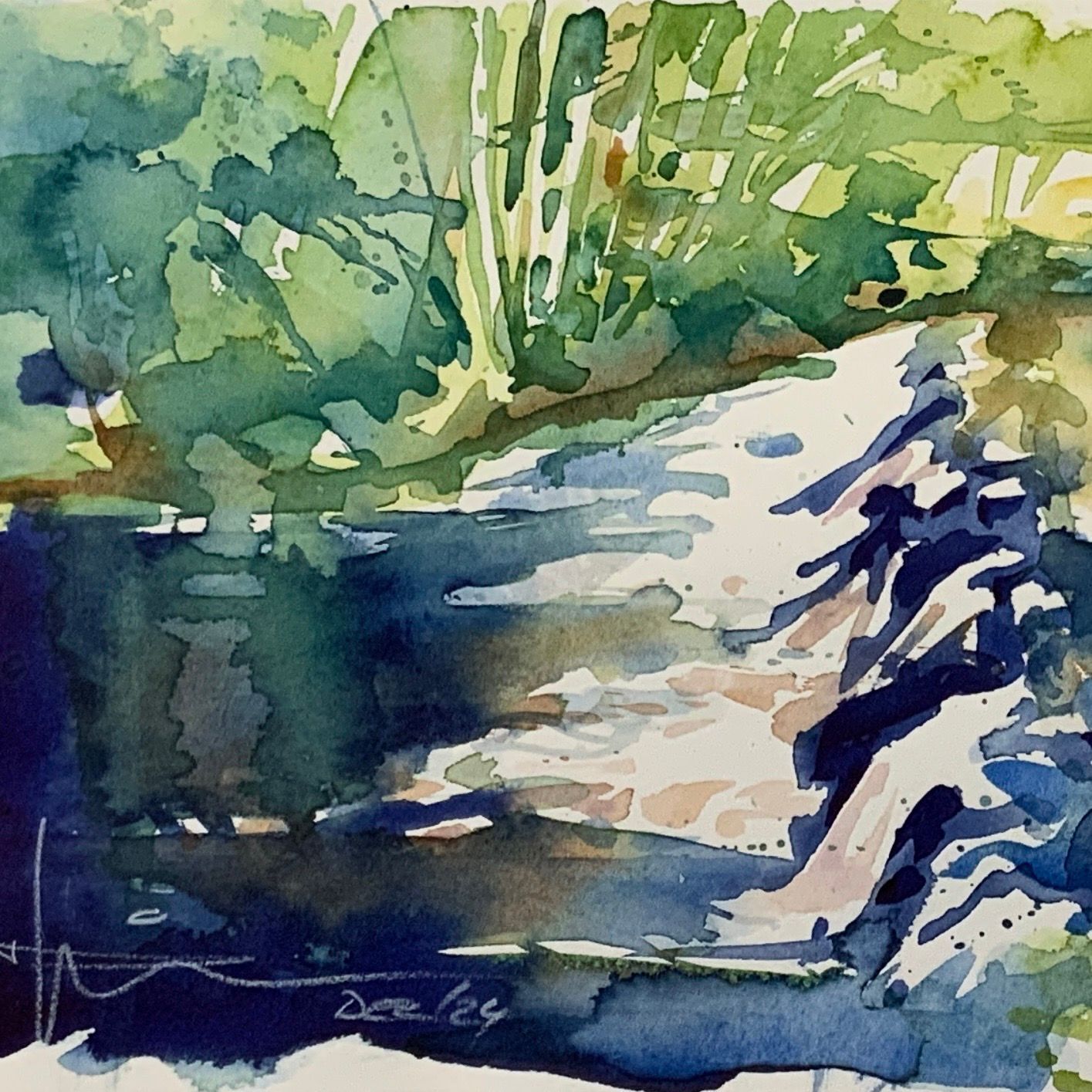 Weir and Bridge at the Woollen Mill