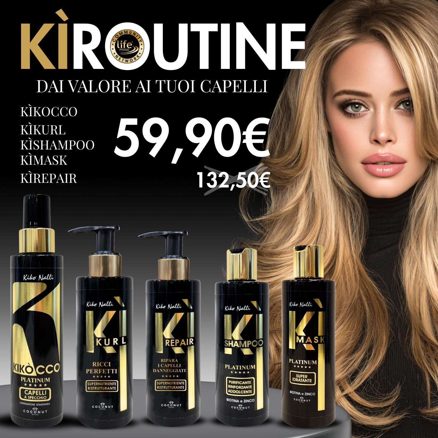 KìROUTINE - 5 prodotti Kìkocco, Kìshampoo, Kìmask, Kìkurl, Kìrepair KìROUTINE - 5 prodotti Kìkocco, Kìshampoo, Kìmask, Kìkurl, Kìrepair