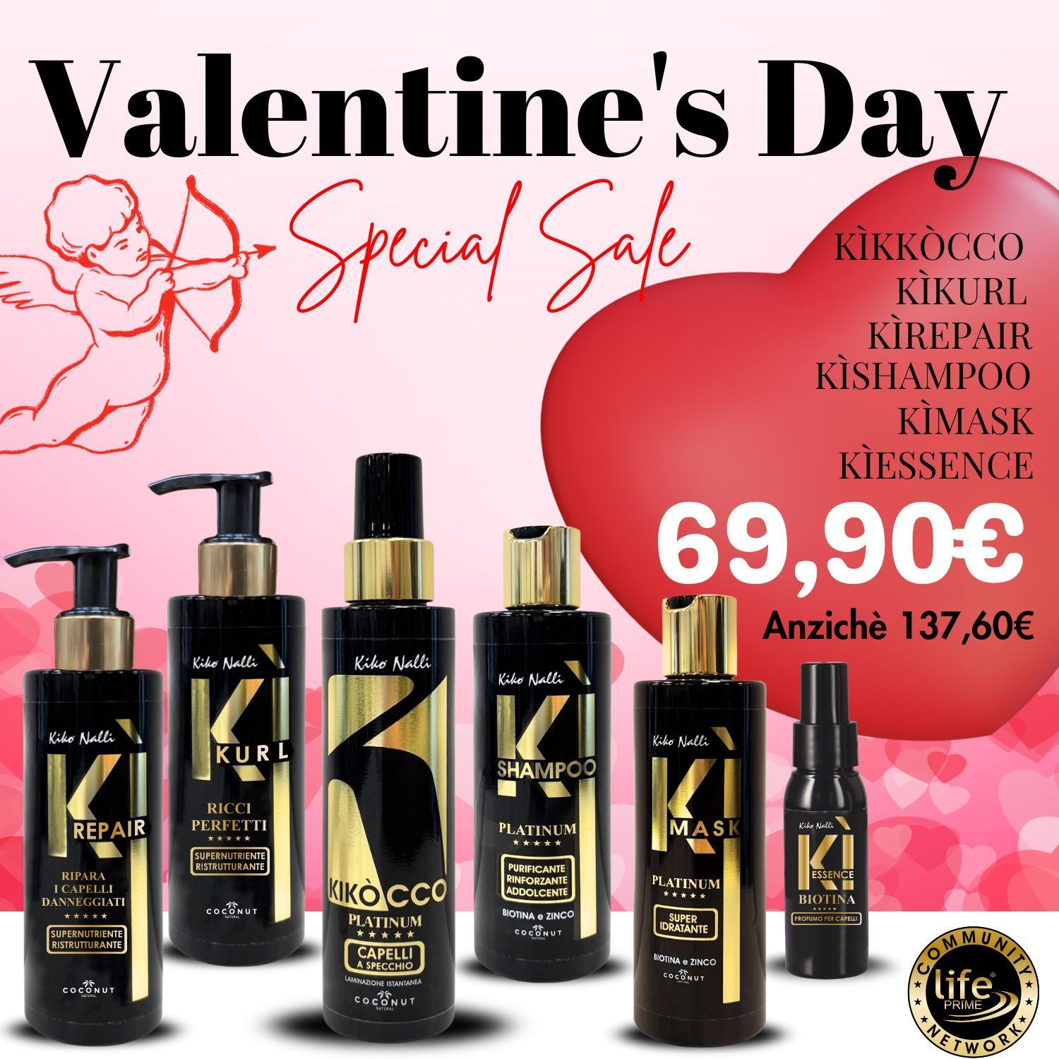 KIT ON BOARD: KIKOCCO INSTANT LAMINATION 100 ML + KI-KURL + KI-REPAIR + KI-SHAMPOO + KI-MASK + KI-ESSENCE