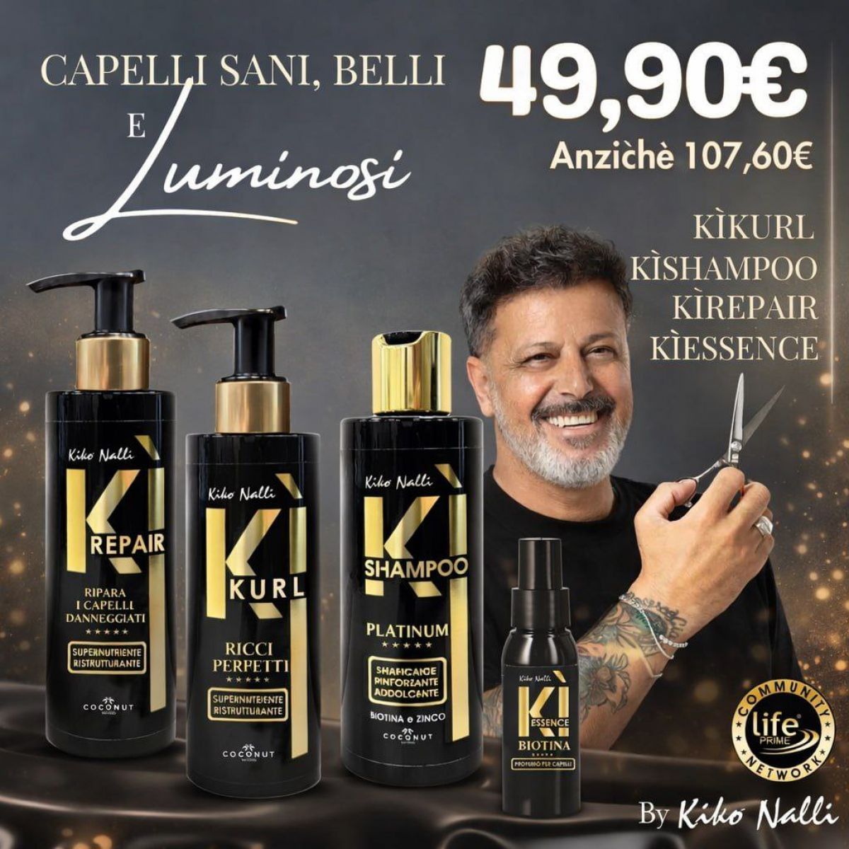 KIT ON BOARD: KI-KURL + KI-REPAIR + KI-SHAMPOO + KI-ESSENCE