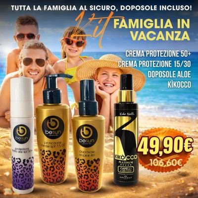 KIT KIKOCCO INSTANT LAMINATION 100 ML + DOPOSOLE ALOE 150 ML + CREMA COCCO PROTEZIONE MOLTO ALTA SOFT 50 ML + CREMA COCCO PROTEZIONE MEDIA 150 ML