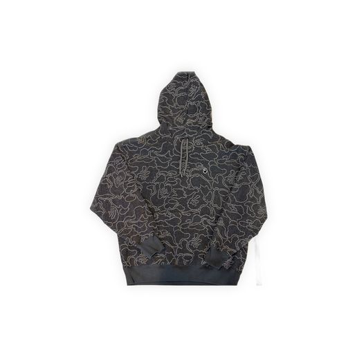 BAPE Neon Camo Jacquard Relaxed Fit Pullover Hoodie Black