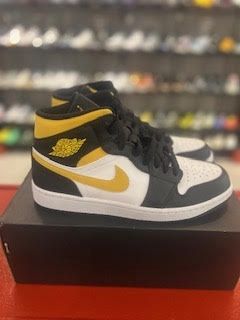 Jordan 1 Mid White Pollen Black