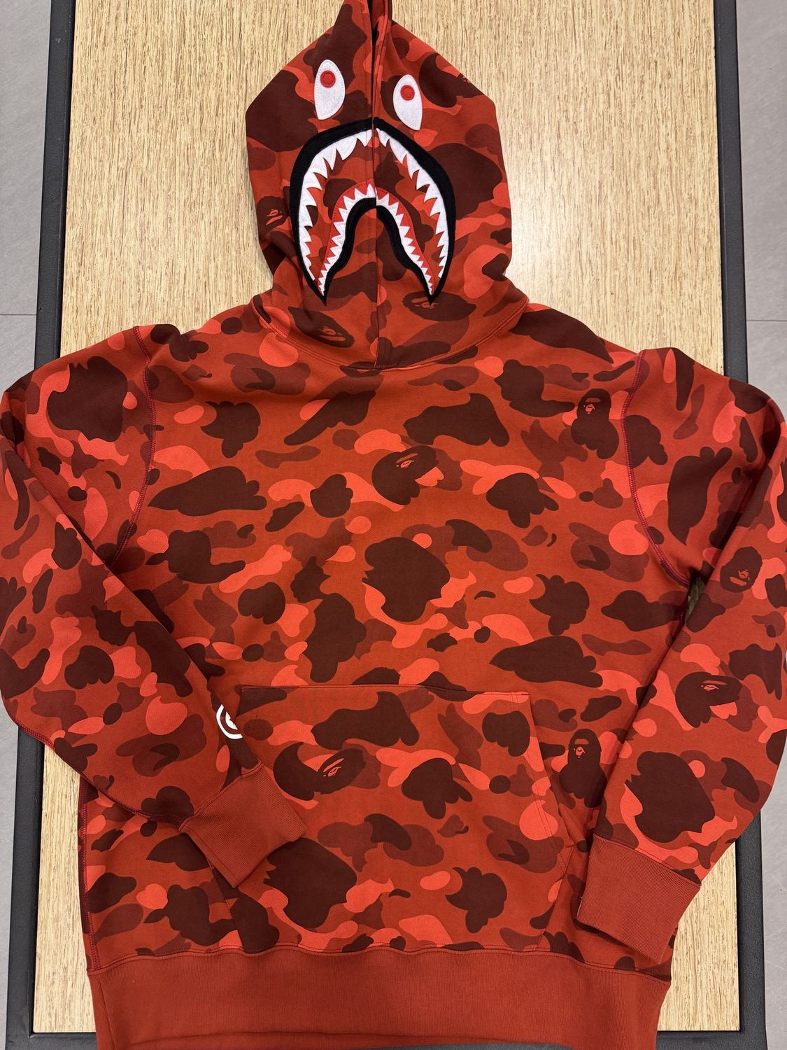 BAPE Color Camo Shark Pullover Hoodie Red