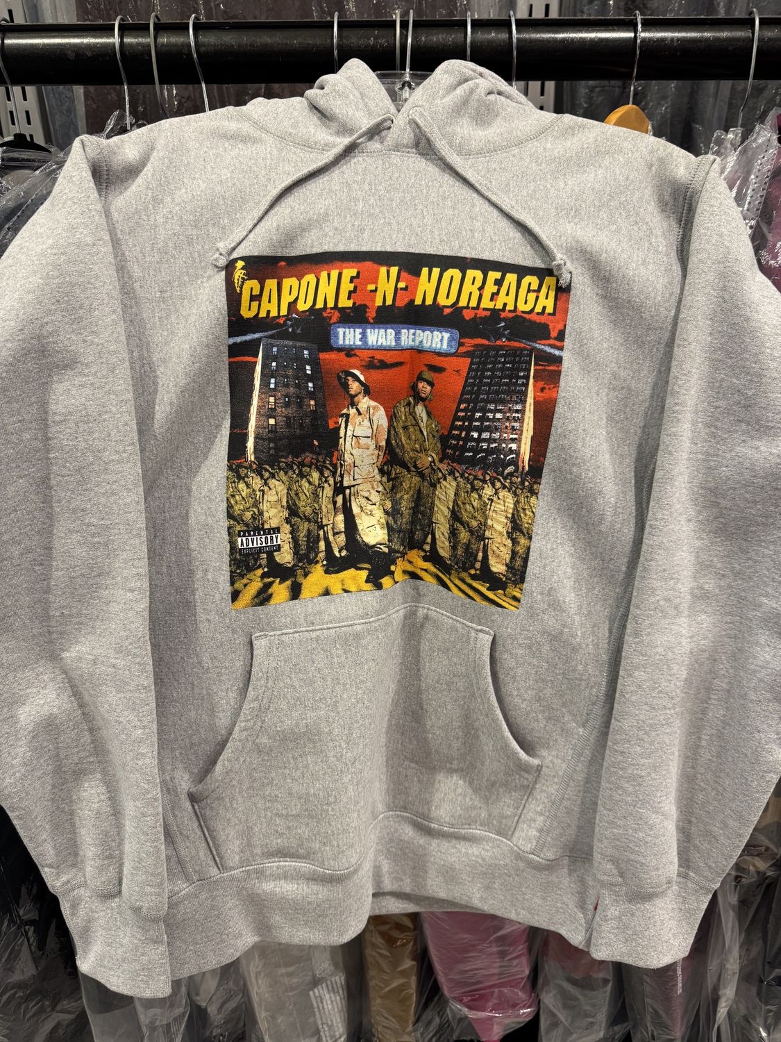 Supreme War Report Hooded Sweatshirt Grey
