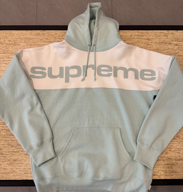 Supreme Blocked Hoodie Ice Blue