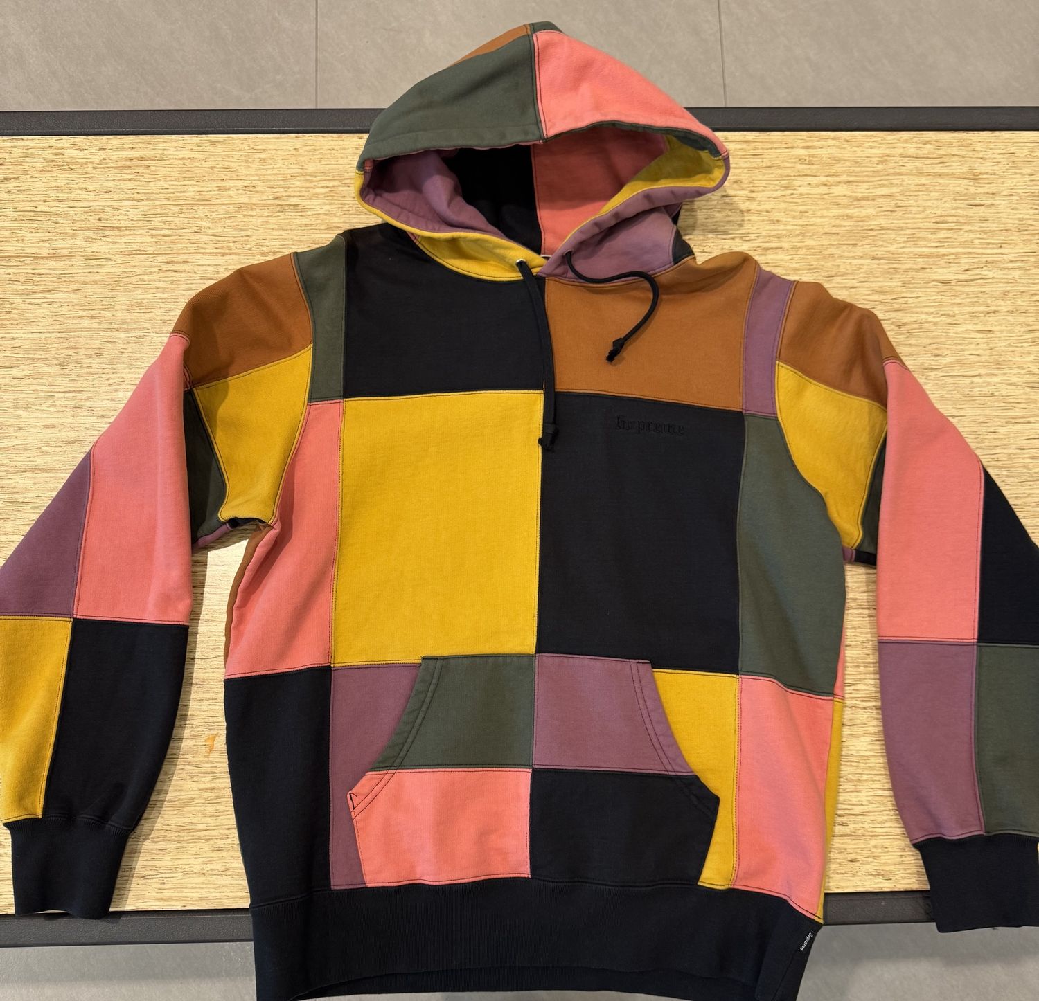 Supreme Patchwork Hoodie Black