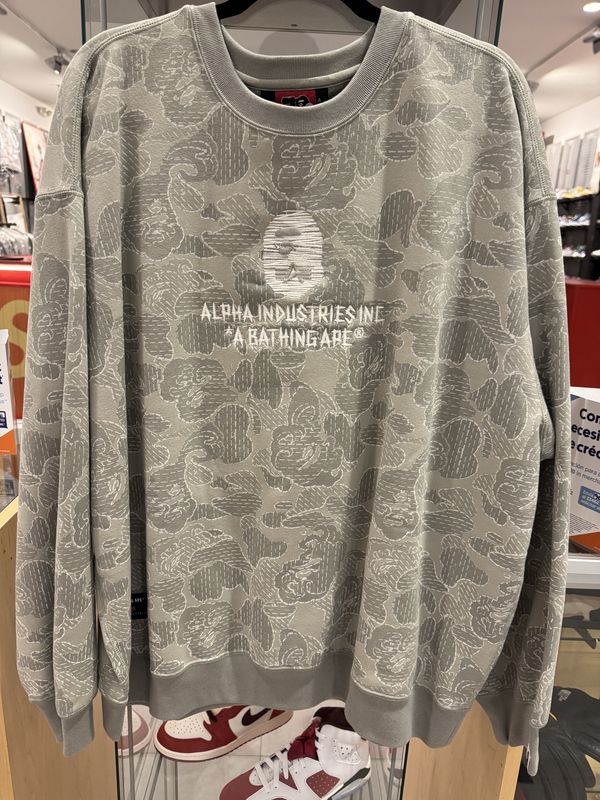 BAPE x Alpha Industries Crewneck Sweater Olivedrab