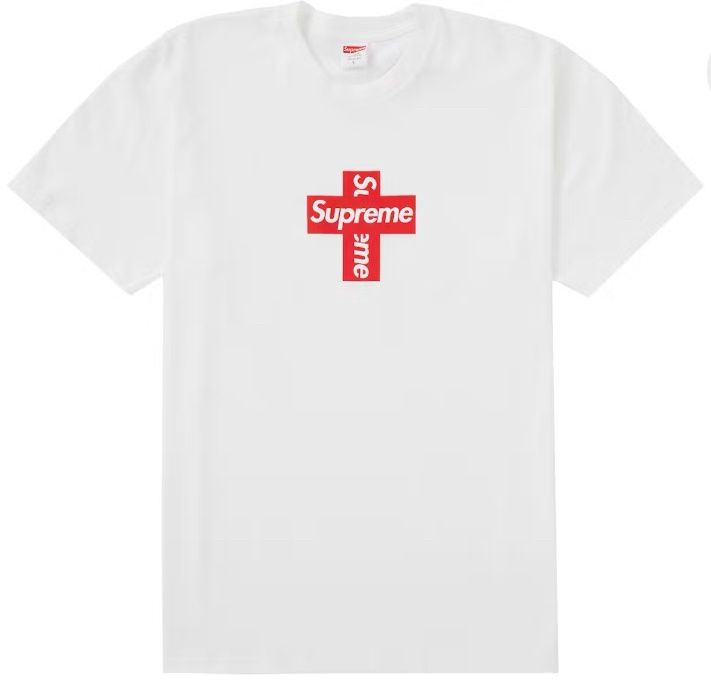 Supreme cross logo tee white