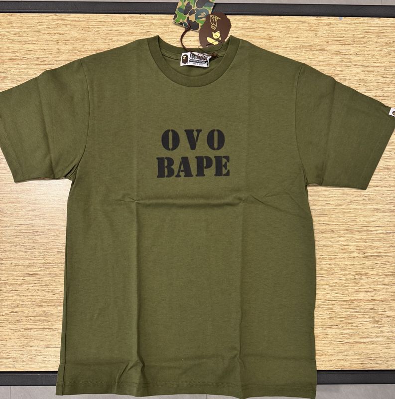 Bape x OVO stencil logo tee olivedrab