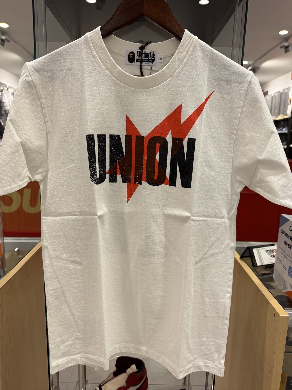 Bape x Union pigment dyed sta tee white